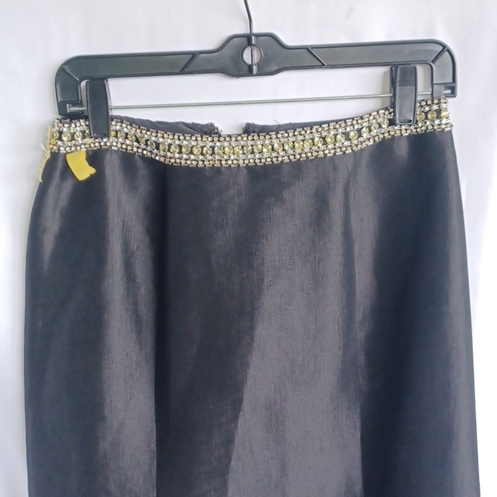 Mori Lee: Black Rhinestone embellished Maxi skirt, 42" Long - Picture 3 of 8